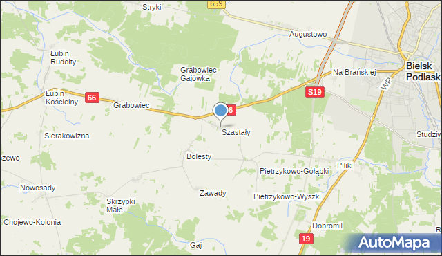 mapa Szastały, Szastały na mapie Targeo